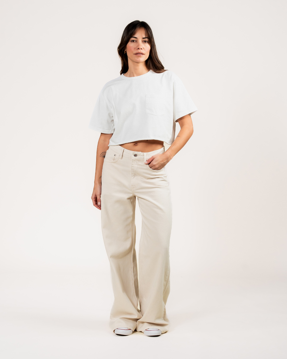 Harper Wide Leg Ecru