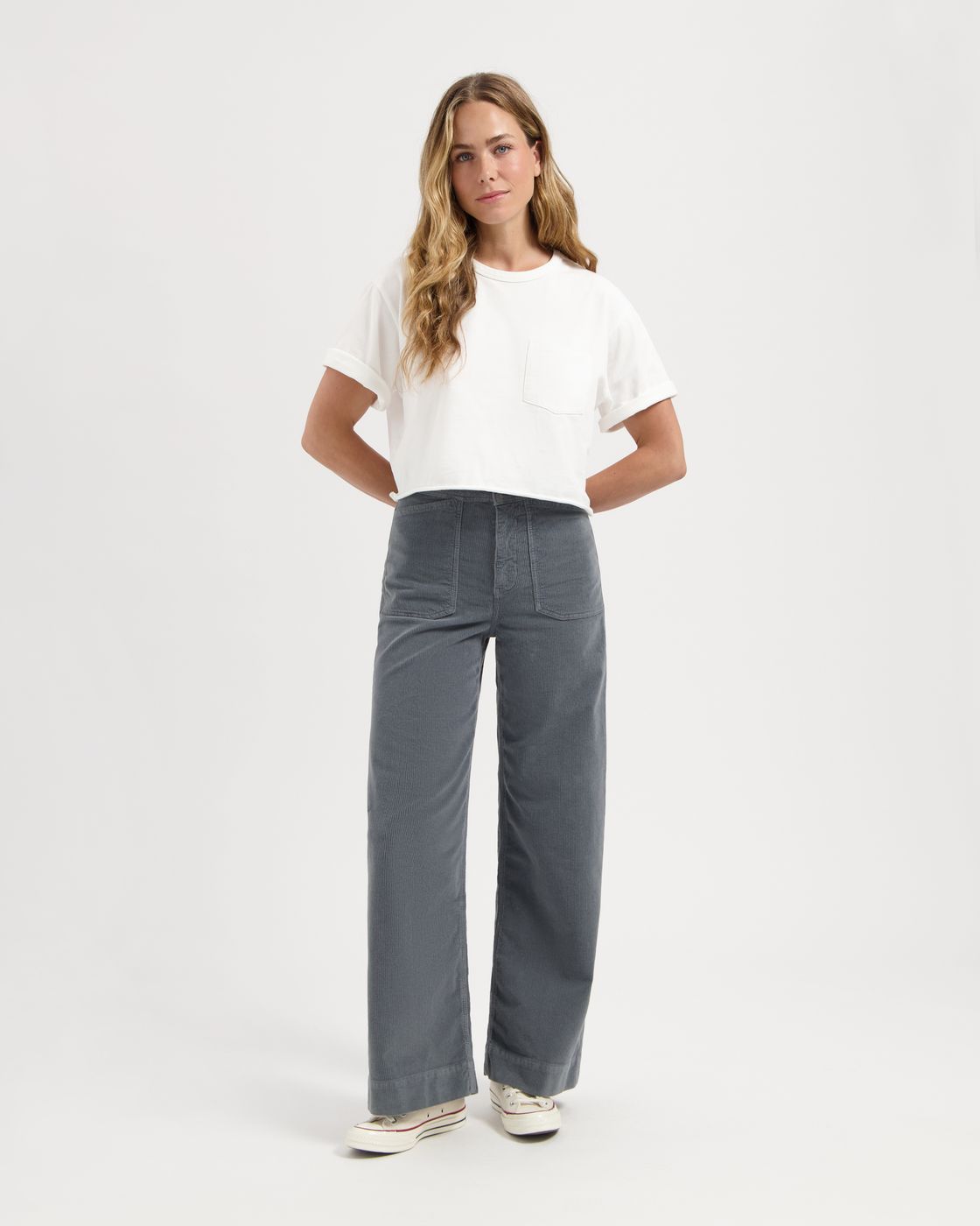 ᐅ Buy KUYICHI Farrah high-waisted wide-leg corduroy trousers women