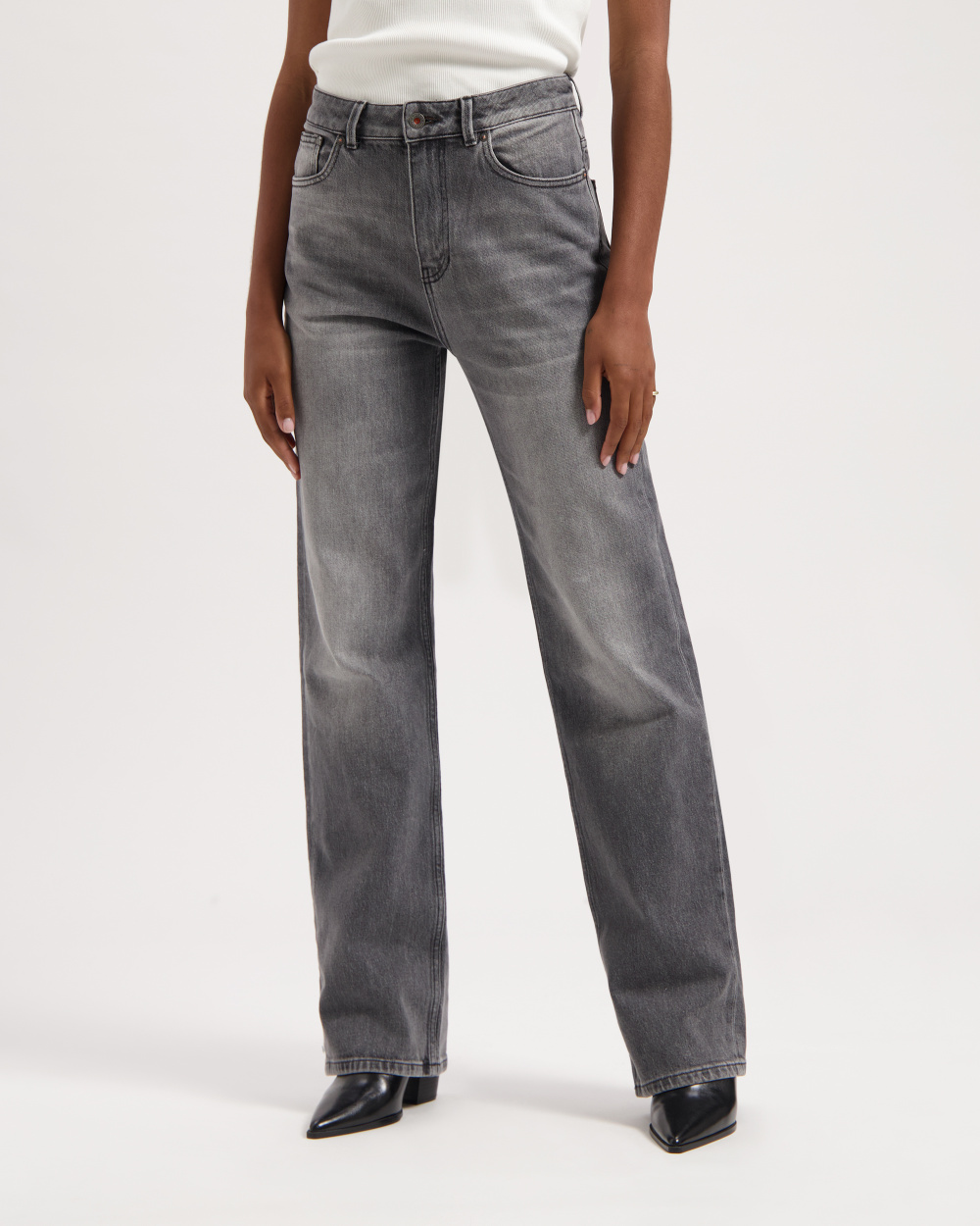 Izabella Straight Faded Grey