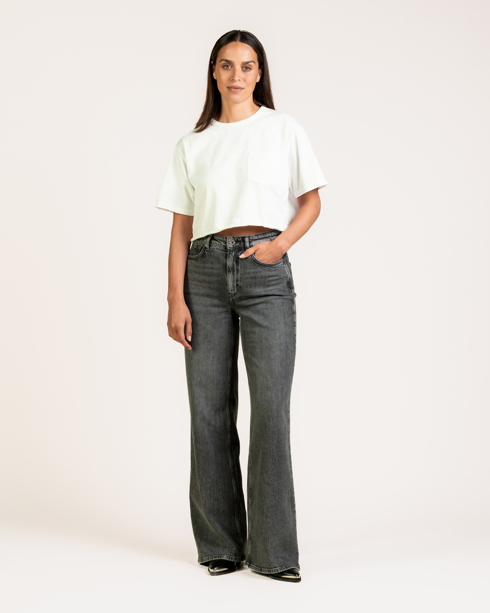 Harper Wide Leg Charcoal Fade