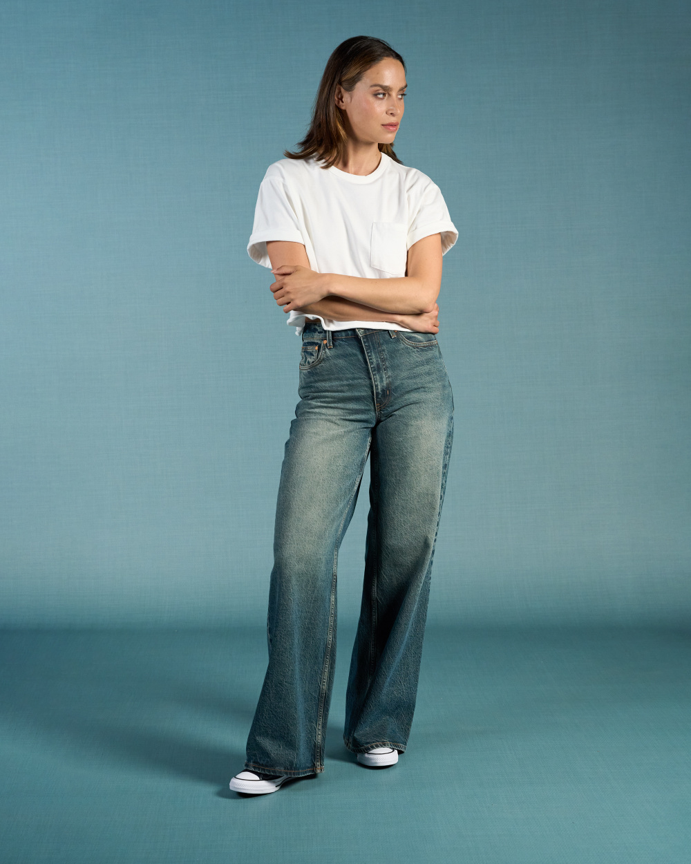 Harper Loose Flare Retro Blue