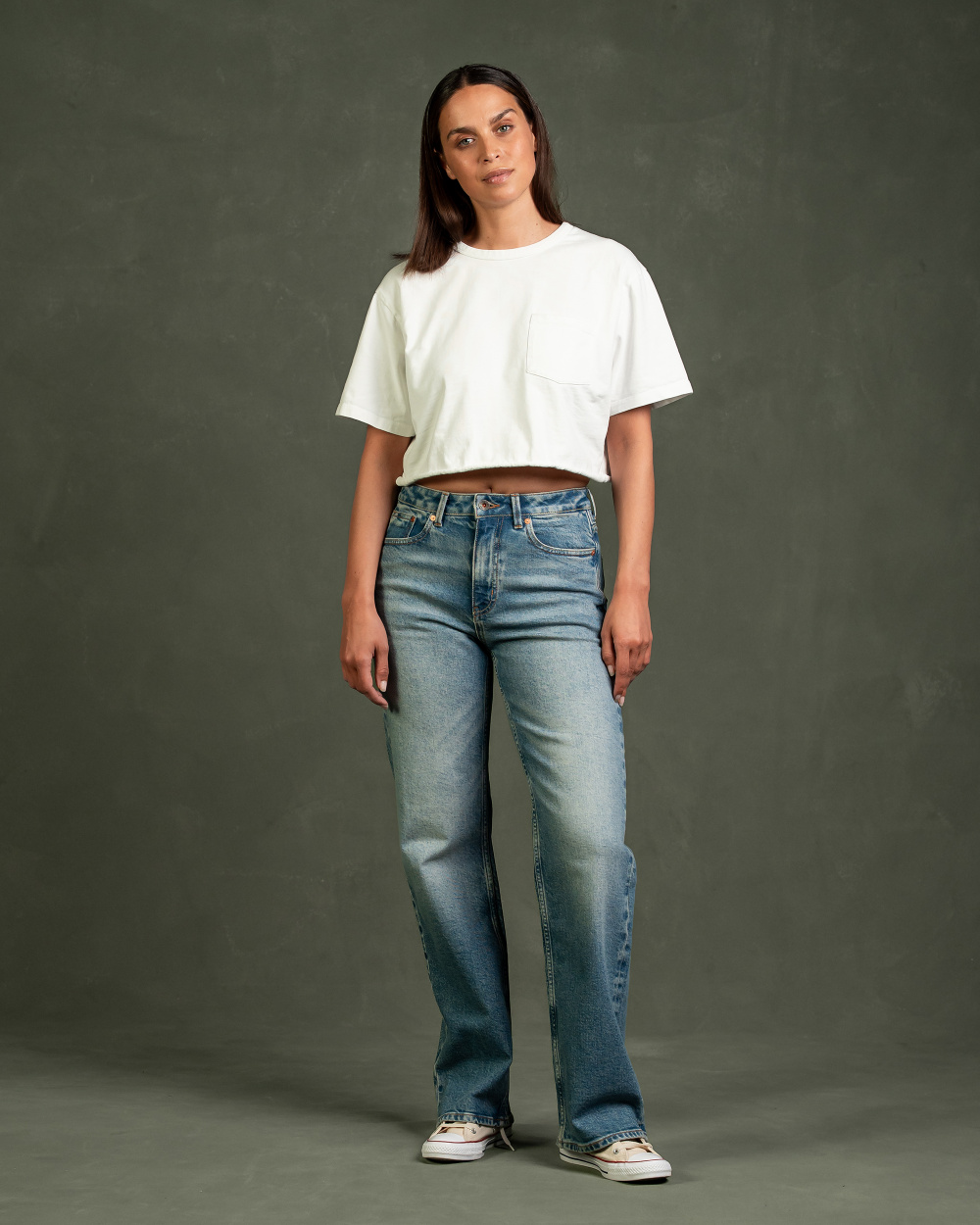 Izabella Straight Smoked Indigo