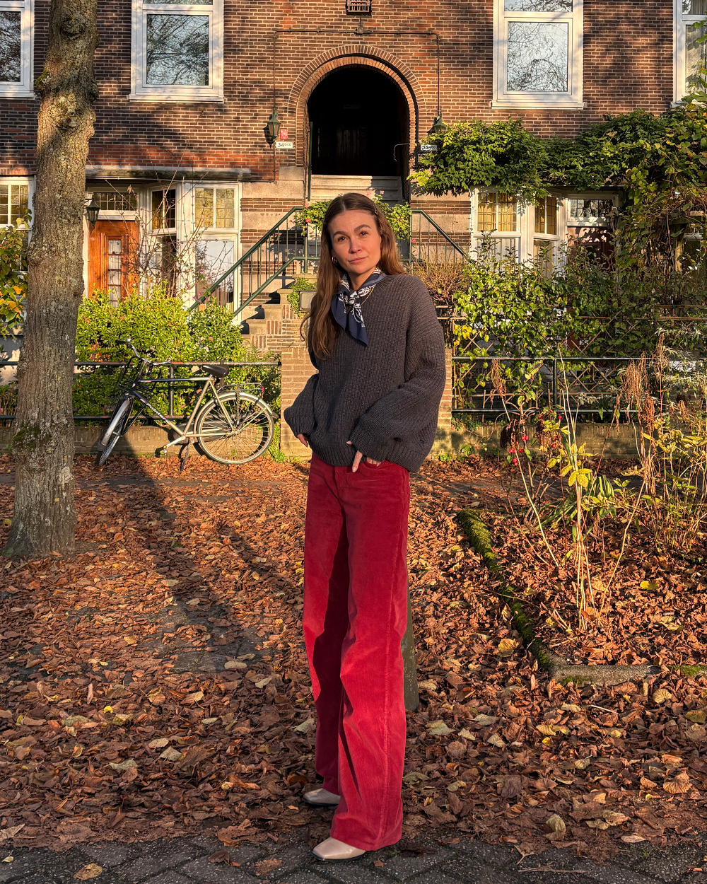 Harper Loose Flare Corduroy Bordeaux