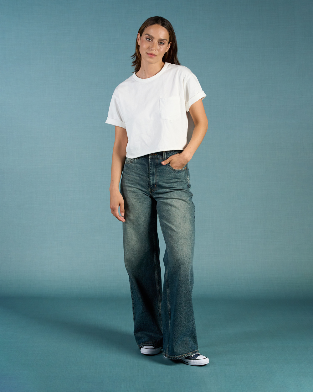 Harper Loose Flare Retro Blue